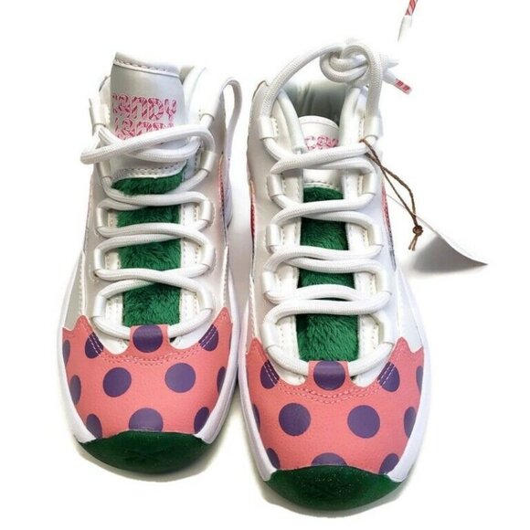 Reebok Question Mid Candy Land x Hasbro Iverson Junior Sz 3 Rainbow Trail GZ0082 - Picture 6 of 10